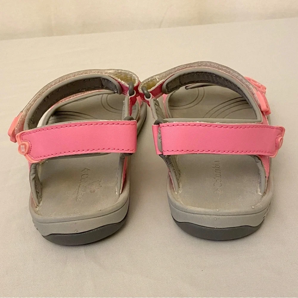 Columbia Sz 4 Youth Sandals Pink Adjustable Straps Walking Hiking Girls Shoes